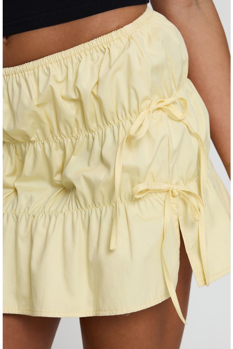 Kiwie Smocked Cotton Miniskirt, Alternate, color, BUTTER YELLOW