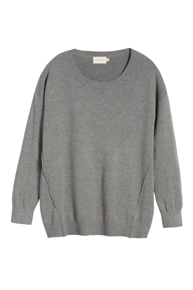 Forward Seam Tunic Sweater, Alternate, color, CHARCOAL