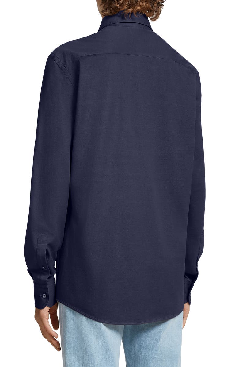 ZEGNA Stretch Cotton Jersey Button-Up Shirt, Alternate, color,