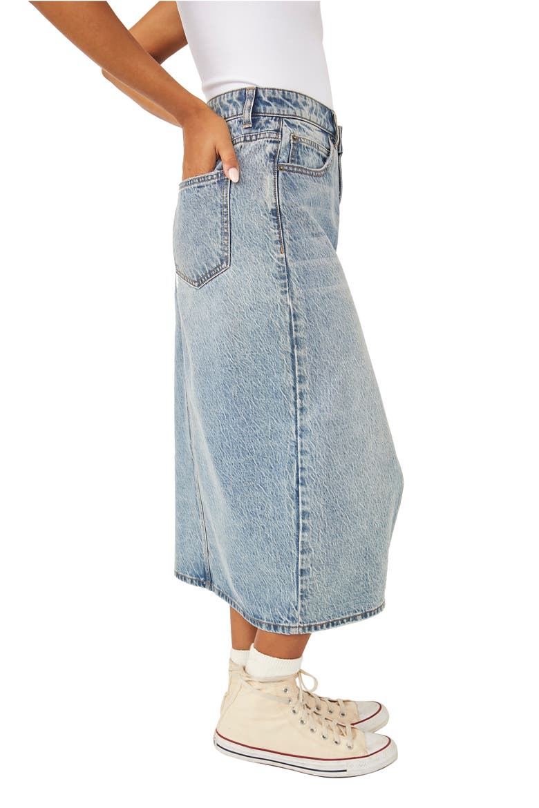 Calabasis Denim Midi Skirt, Alternate, color, MEDIUM BLUE