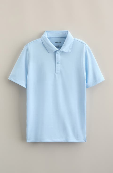 Kids' Mélange Piqué Knit Performance Polo