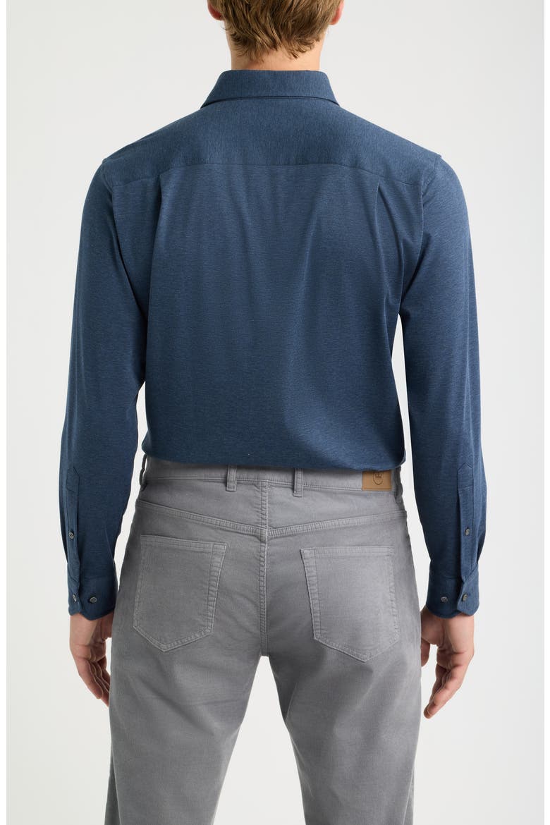 Excursionist Flex Tailored Fit Heathered Wrinkle Resistant Button-Up Shirt, Alternate, color, NAVY