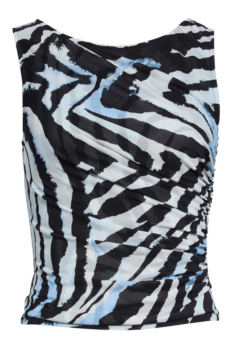 Athena Abstract Print Ruched Top, Alternate, color, ZEBRA ID BIG MIST