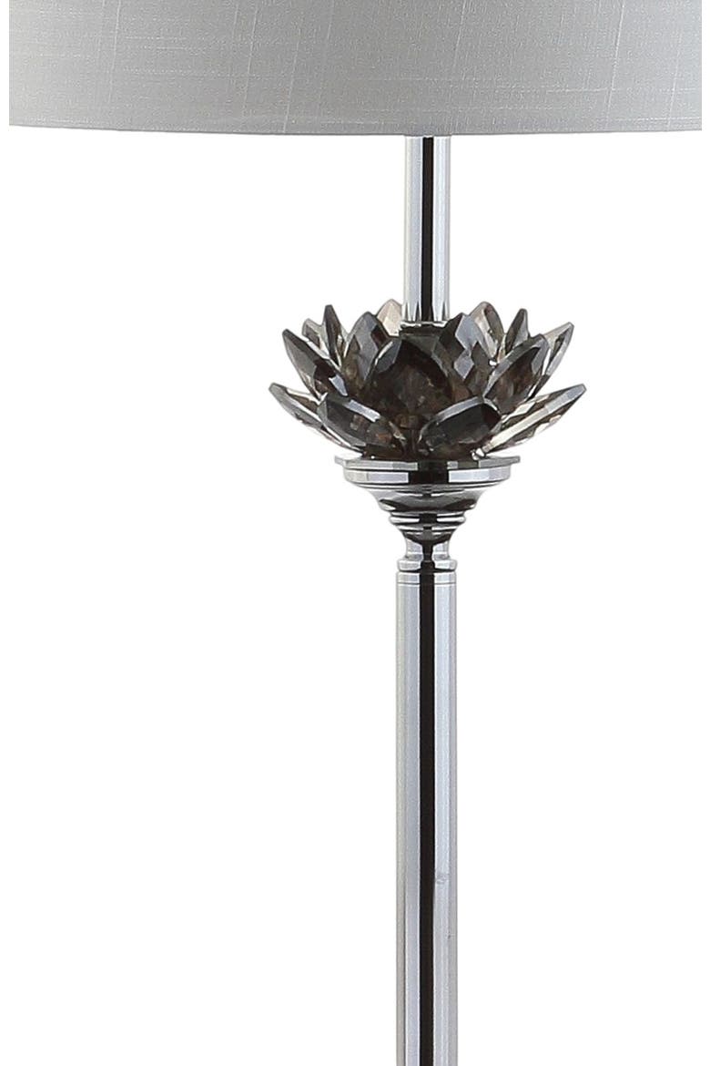 Amelia Crystal / Metal LED Floor Lamp, Alternate, color, Smoke Gray/Chrome