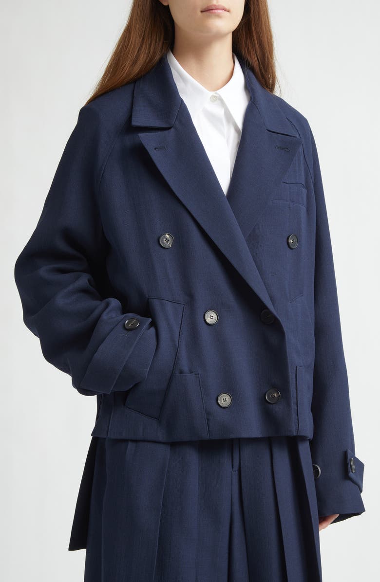 SETCHU Origami Belted Virgin Wool Jacket, Alternate, color, Navy