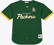 Mitchell & Ness Men's Mitchell & Ness Green Bay Packers Green Head Coach Mesh Full-Button Fashion Jersey