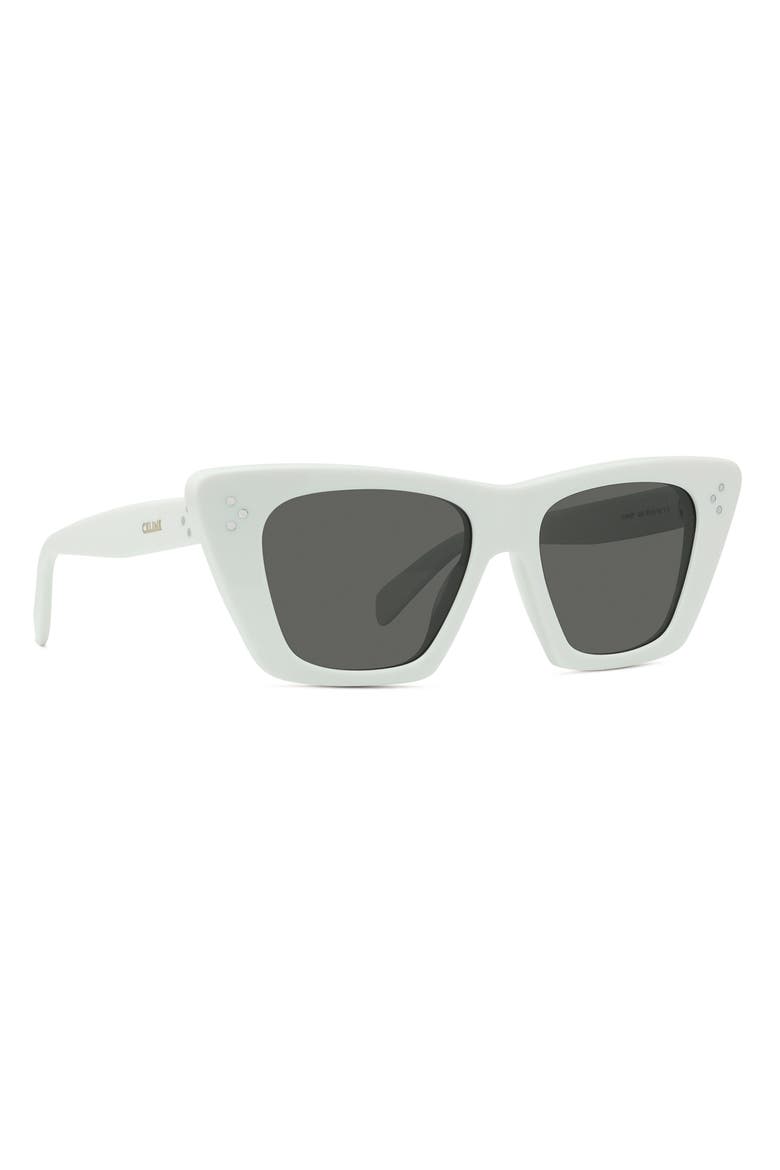 51mm Cat Eye Sunglasses, Alternate, color, IVORY / SMOKE