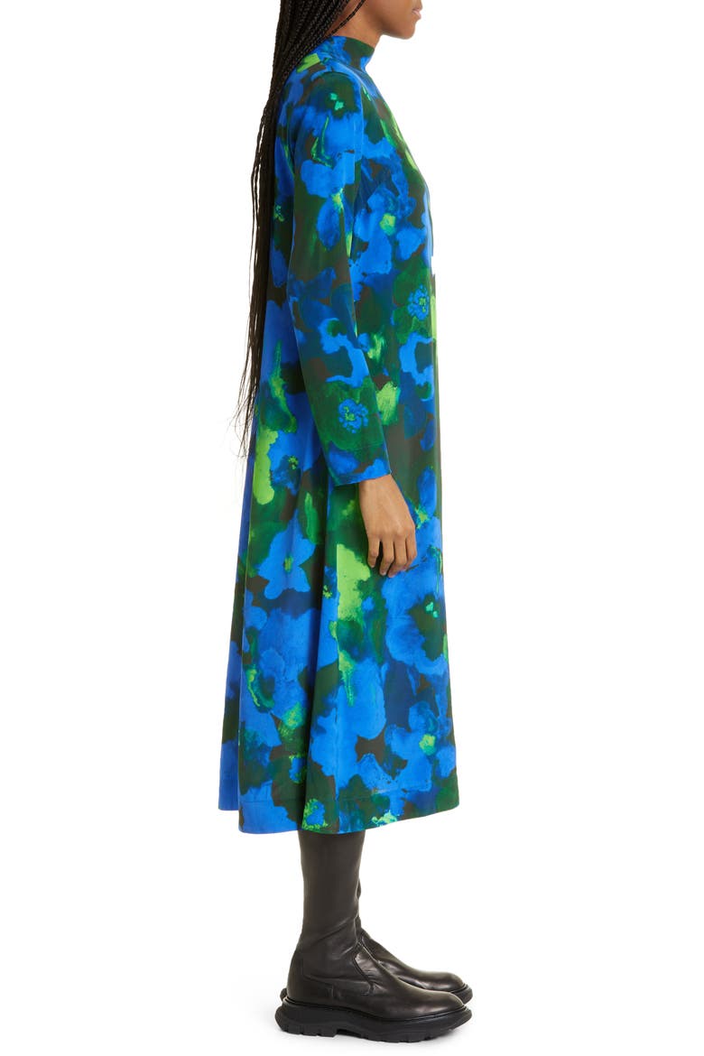Millie Floral Long Sleeve Silk Blend Dress, Alternate, color, FROSTED FLORAL NIGHT