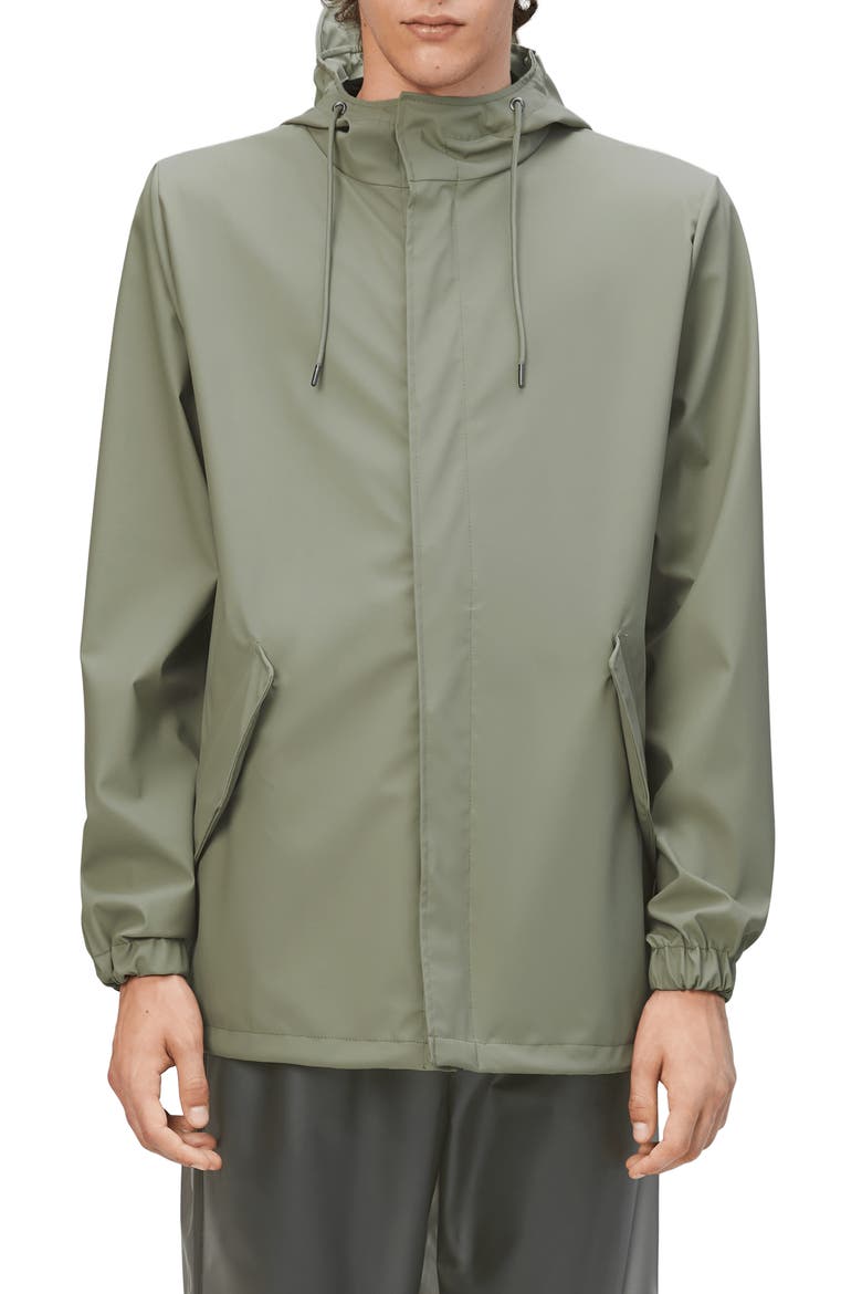 Fishtail Hooded Waterproof Rain Jacket, Main, color, DRIFT
