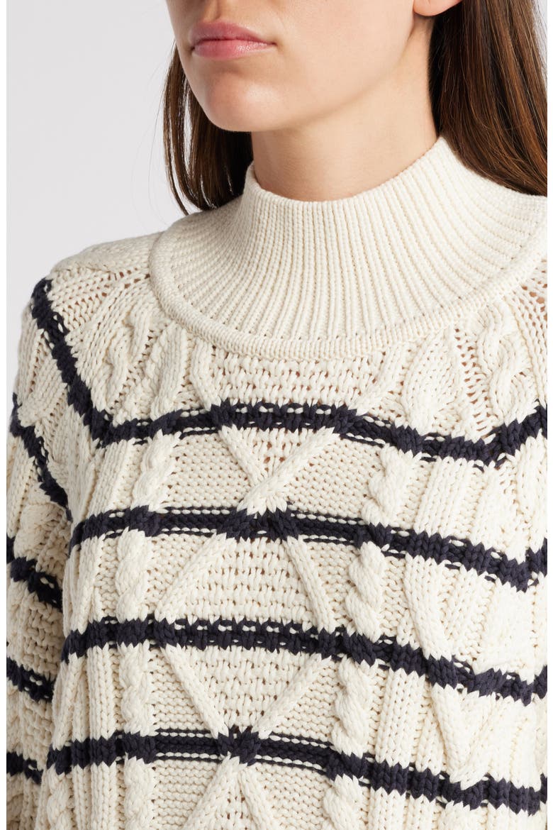Fodela Cable Cotton & Virgin Wool Sweater, Alternate, color, OPEN MISC