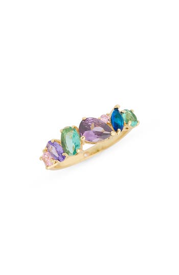 Covet Cubic Zirconia Cluster Band Ring In Multi