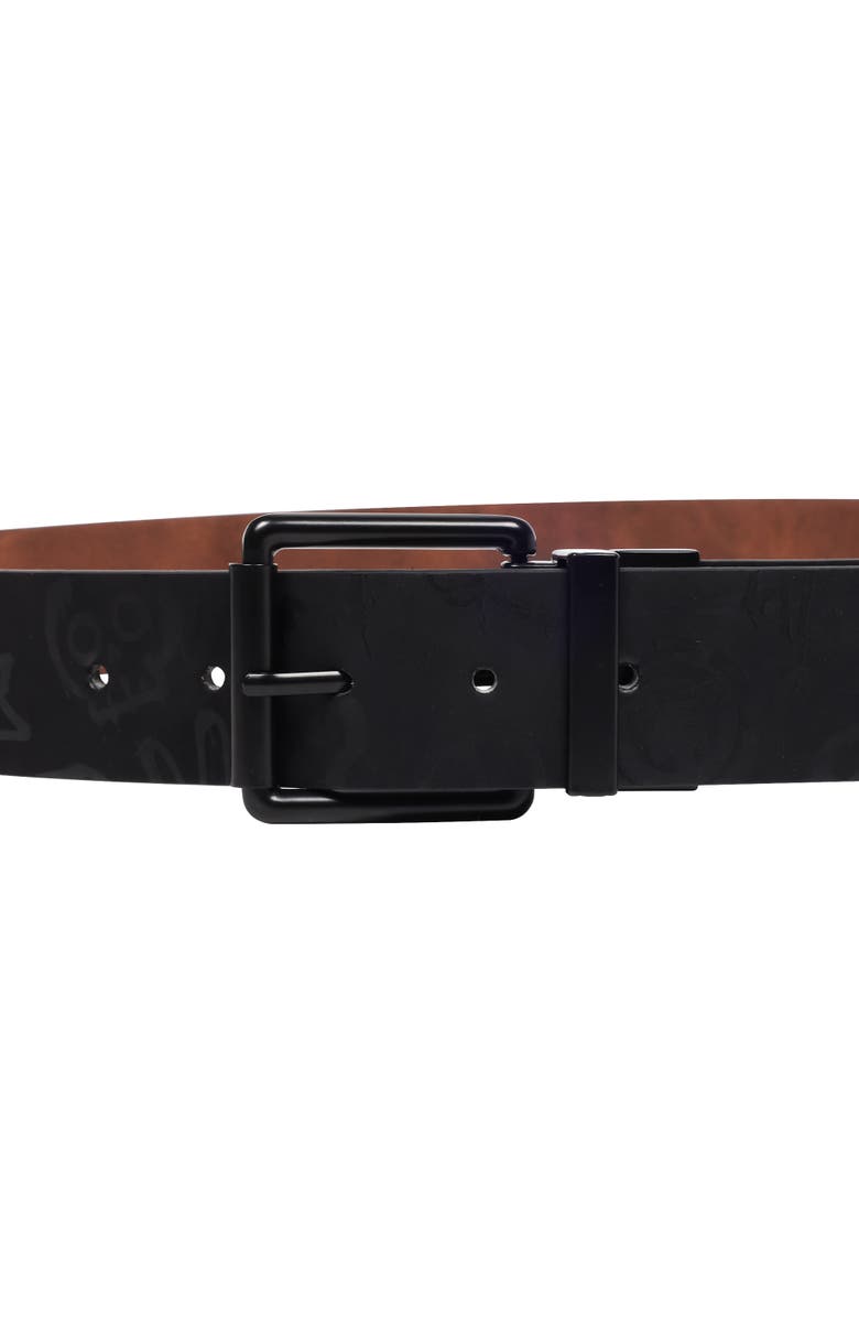 Element Distressed PU Reversible Belt with Allover Print, Alternate, color, Black