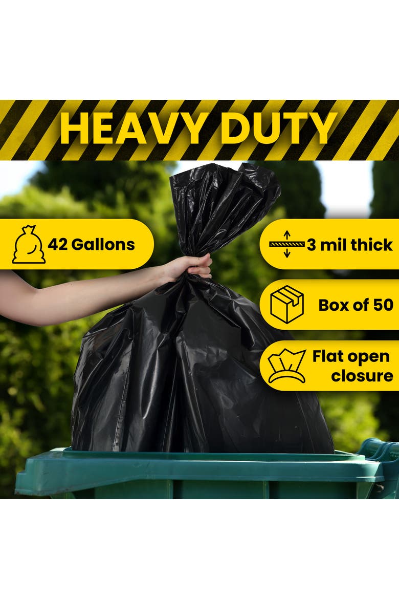 42-Gallon (159L) Heavy Duty Contractor Trash Bags, Alternate, color, White, Lemon, 8-Gal
