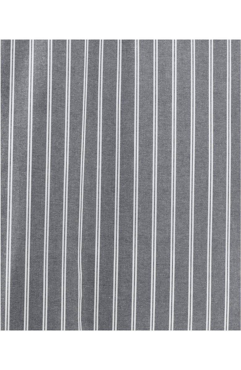 Lands' End Oxford Yarn Dyed Cotton Reversible Duvet Cover, Alternate, color, Black Slate/Graphite Stripe