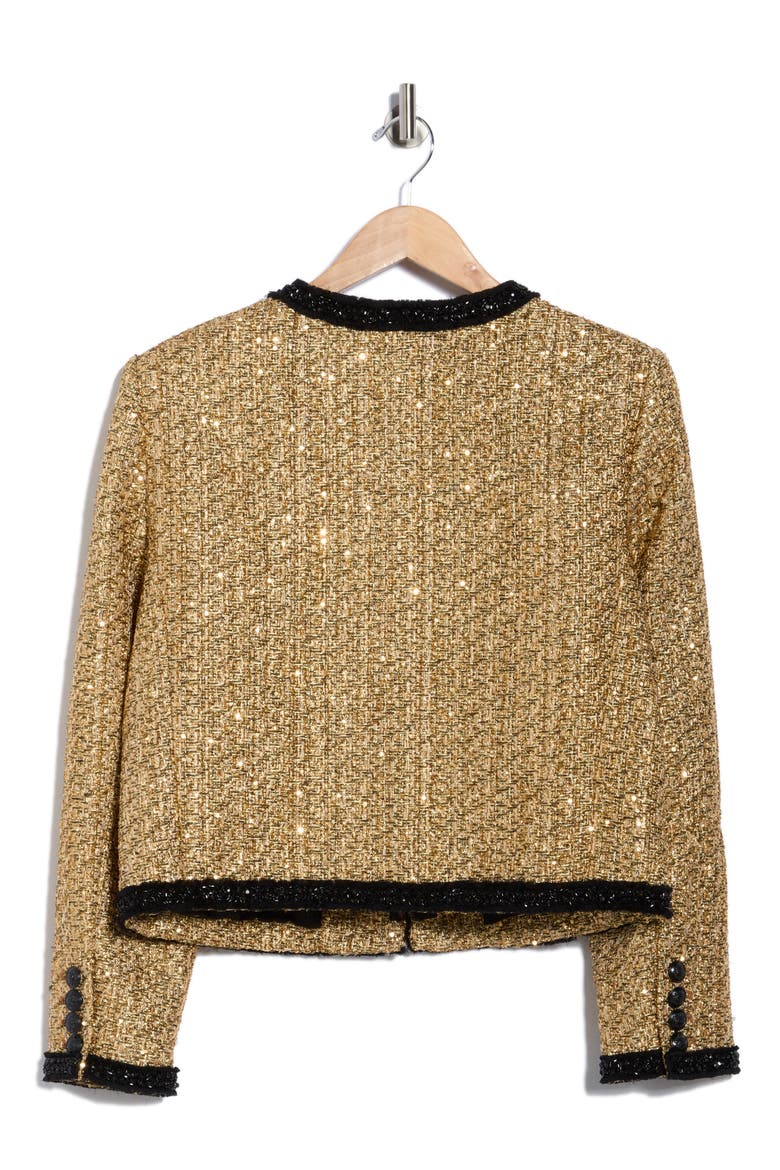 Landon Cropped Boxy Jacket, Alternate, color, GOLD