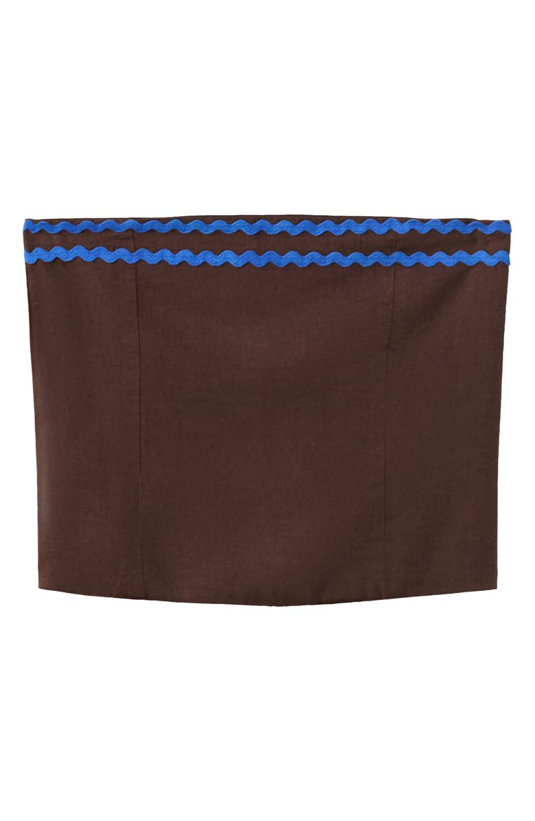 MANGO TEEN Contrast Trim Bandeau Top, Alternate, color, Brown
