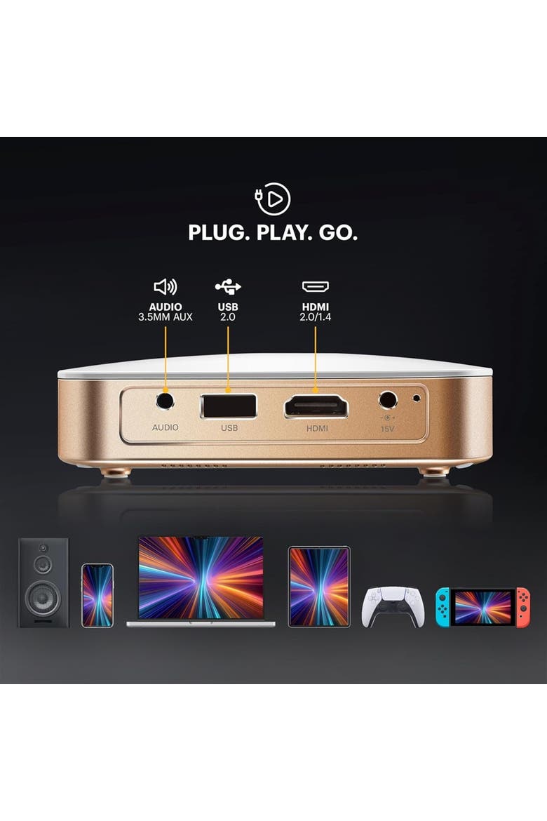 Luma 350 Smart Projector, Portable Pico Projector with Carrying Case, Tripod & Remote, Alternate, color, White
