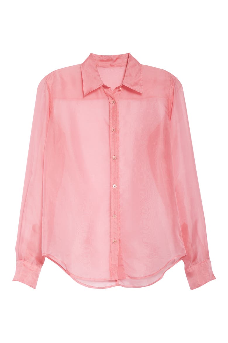 Silk Organza Shirt, Alternate, color, PINK