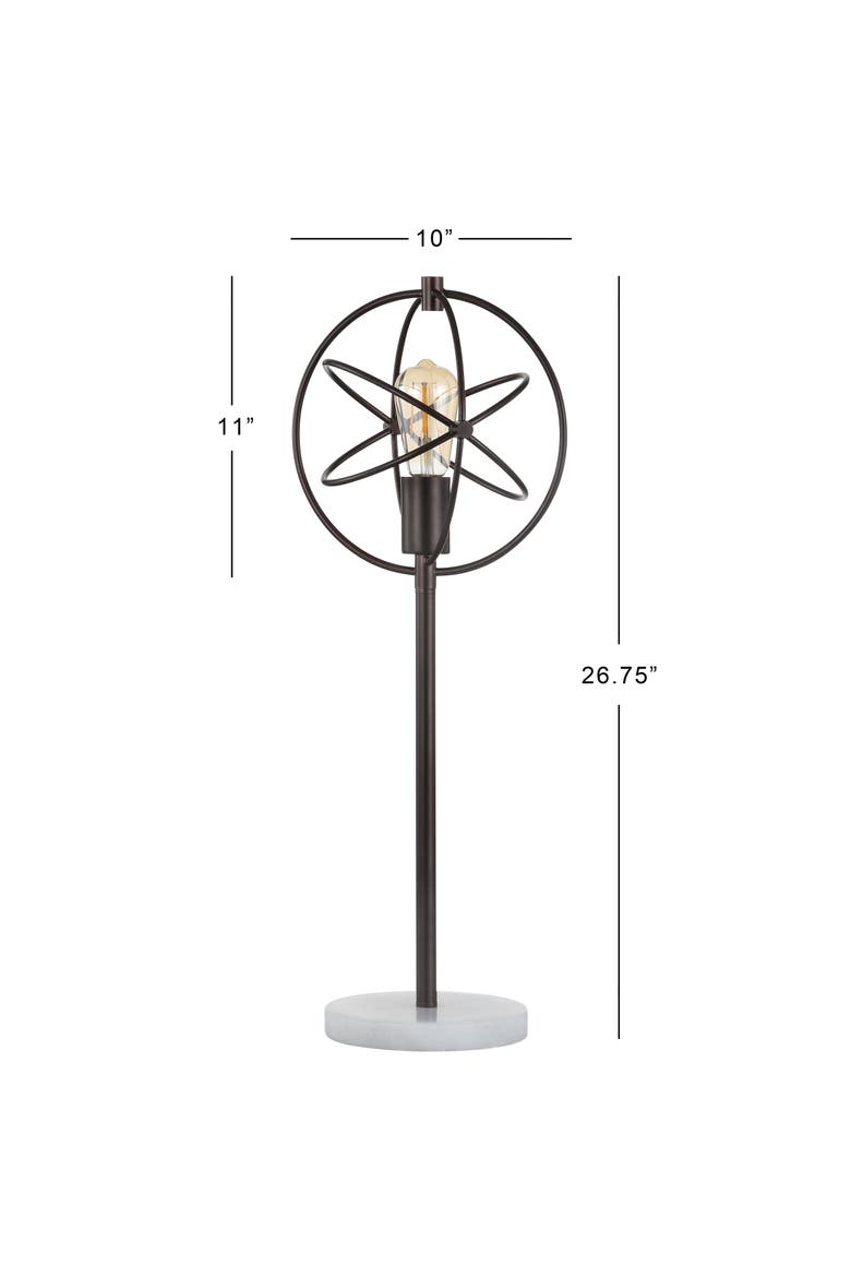 Atomic Edison Bulb Metal/Marble Modern LED Table Lamp, Alternate, color, Oil Rubbed Bronze/White