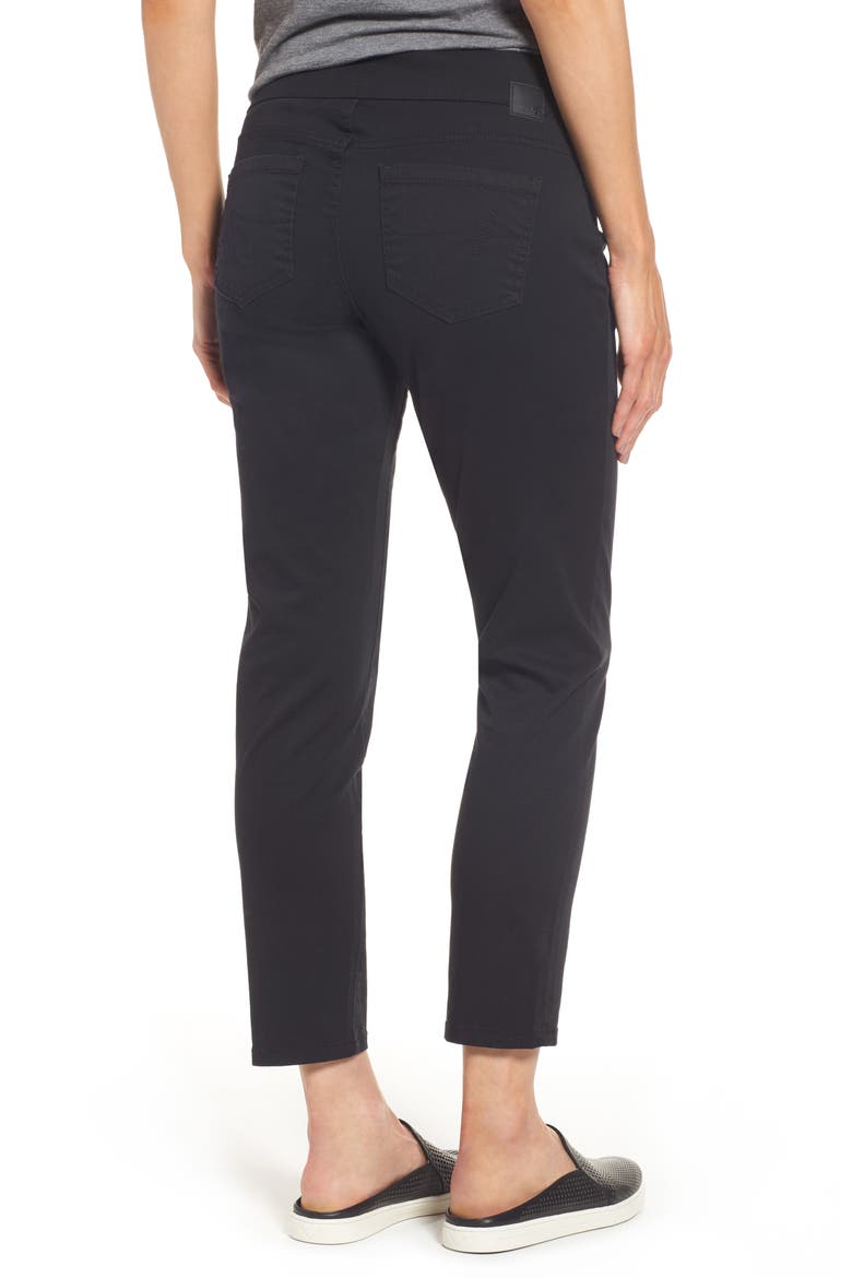 Jeans Amelia Pull-On Slim Stretch Twill Ankle Pants, Alternate, color, BLACK