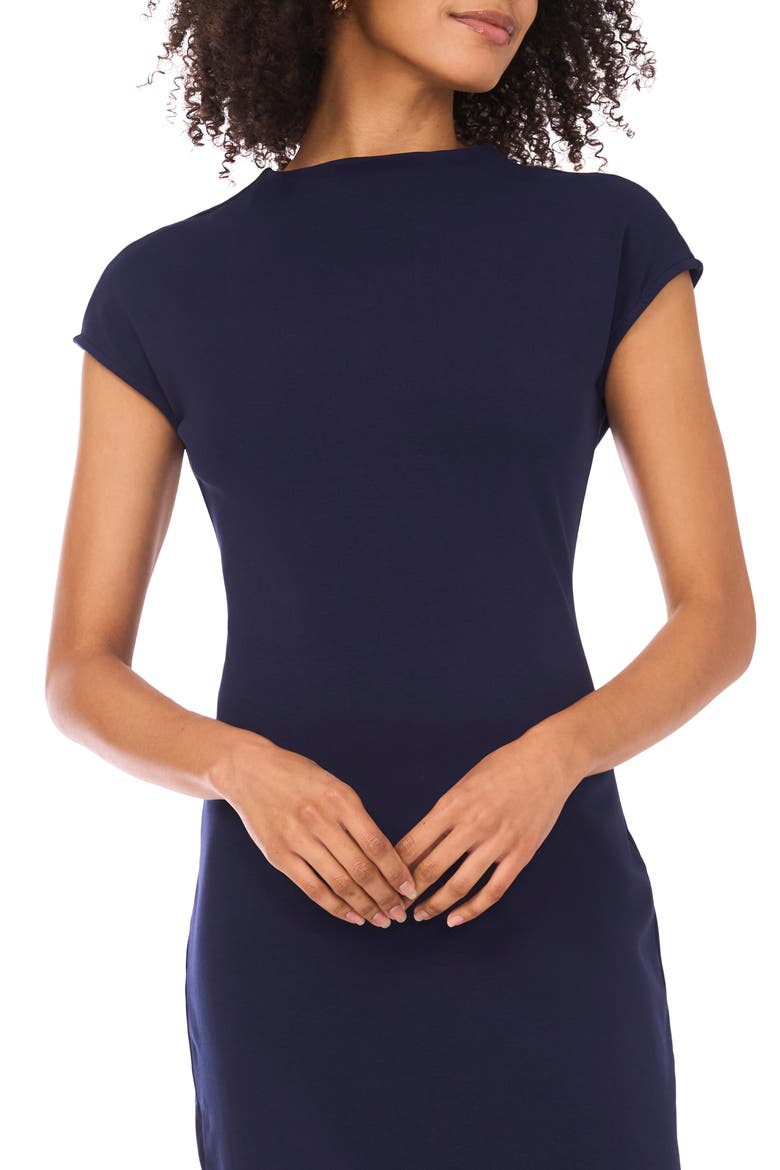 Mock Neck Midi Dress, Alternate, color, CLASSIC NAVY