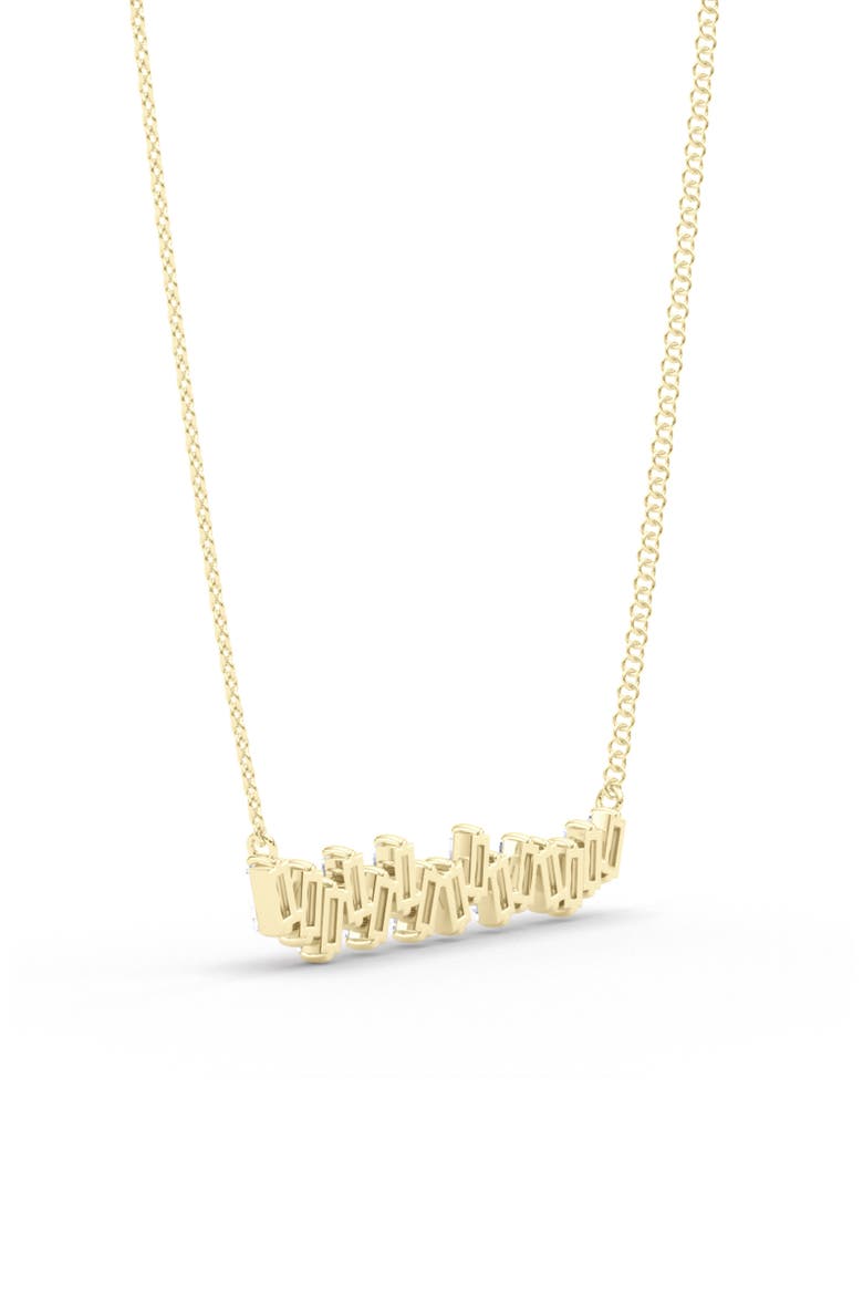 Baguette Lab Created Diamond Bar Pendant Necklace, Alternate, color, 18K YELLOW GOLD