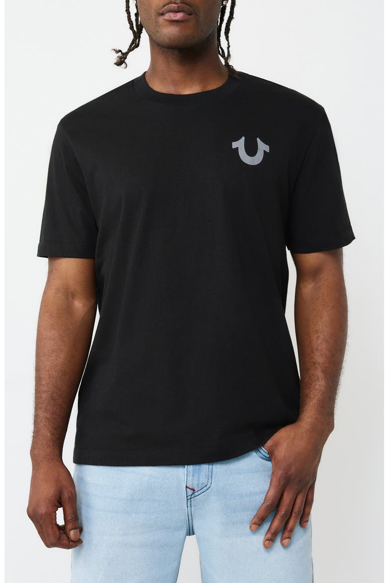 Logo Cotton T-Shirt, Main, color, JET BLACK