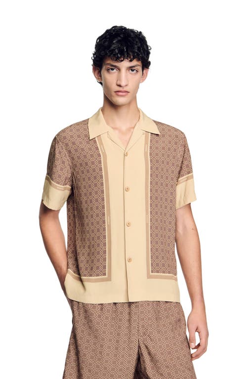 Sandro Short Sleeved Patterned Shirt In Hazel