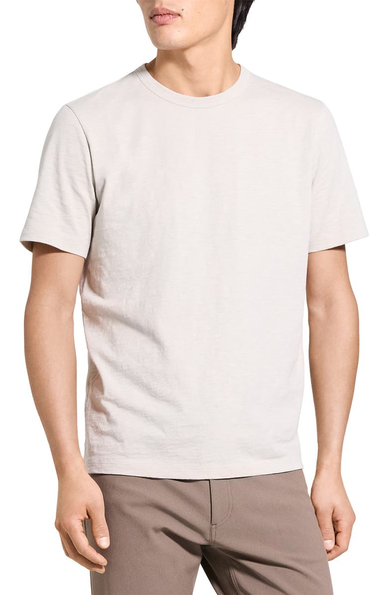 Theory Essential in Cosmos Slub Cotton Tee, Main, color, Silver Cloud