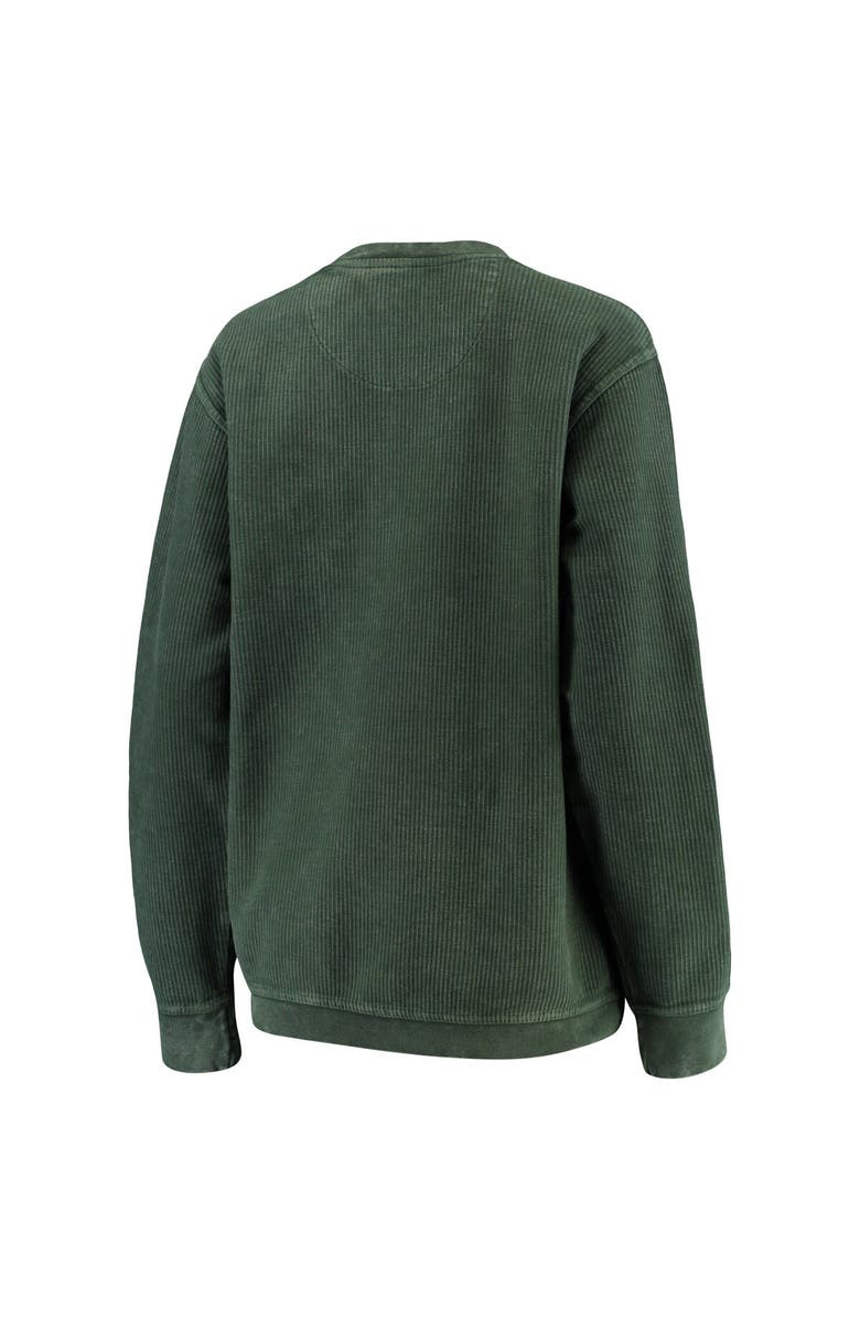 PRESSBOX Women's Pressbox Green Oregon Ducks Comfy Cord Vintage Wash Basic Arch Pullover Sweatshirt, Alternate, color,