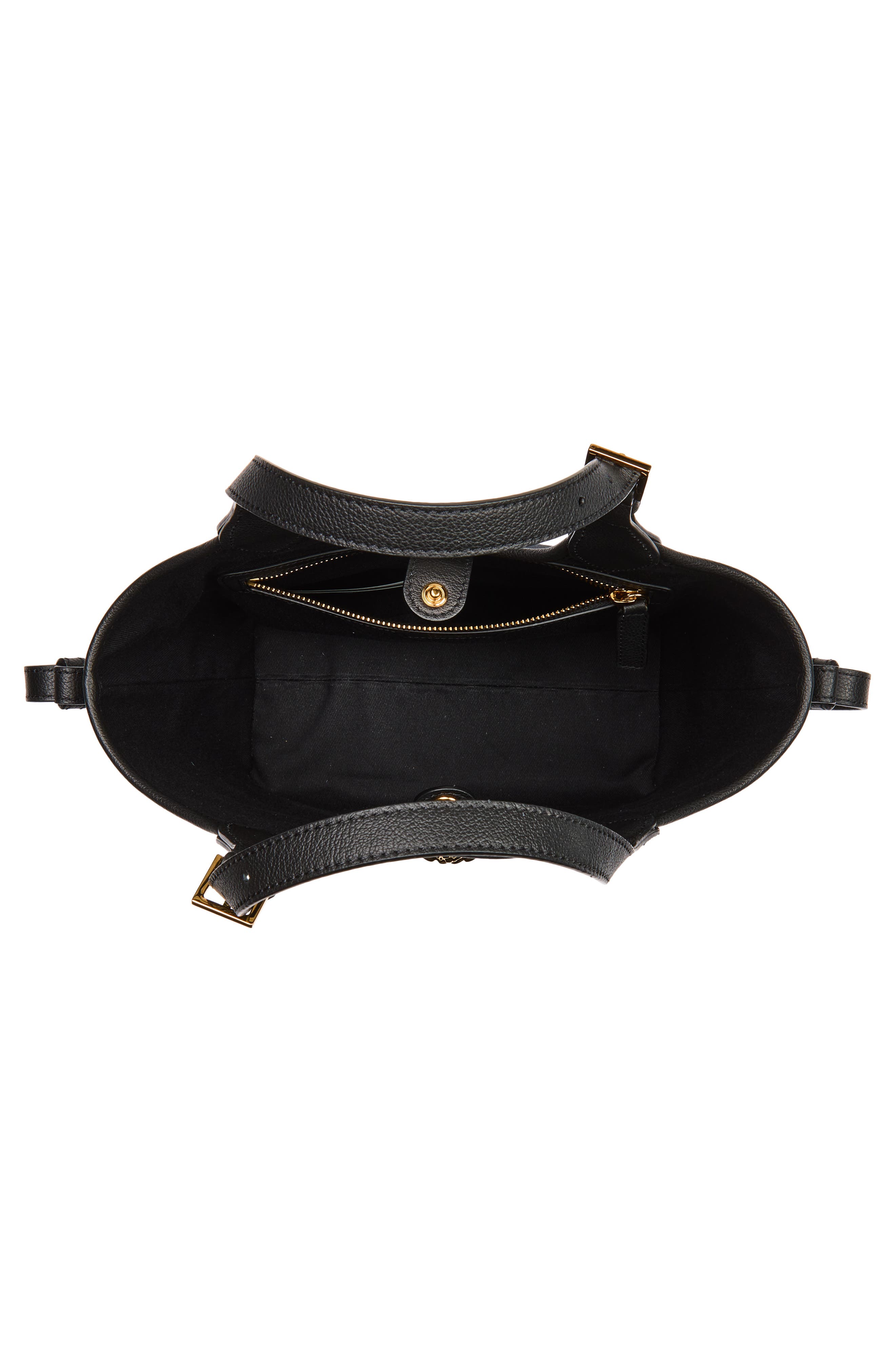 Versace Mini La Medusa Canvas Tote, Alternate, color, Black-Versace Gold