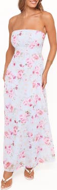 Petal & Pup Vegas Print Strapless Maxi Dress