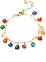 Panacea Multi Beaded Flower Bracelet