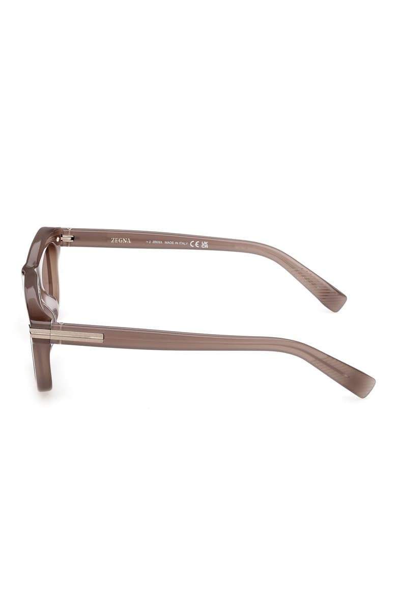 55mm Rectangular Sunglasses, Alternate, color, MILKY TAUPE / LIGHT BRONZE