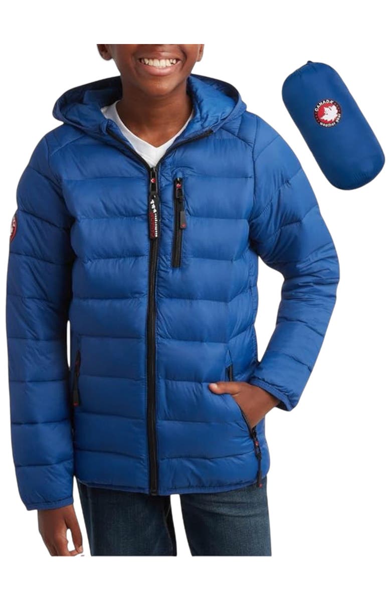 CANADA WEATHER GEAR Boys' Lightweight Packable Puffer Jacket, Main, color, Blue