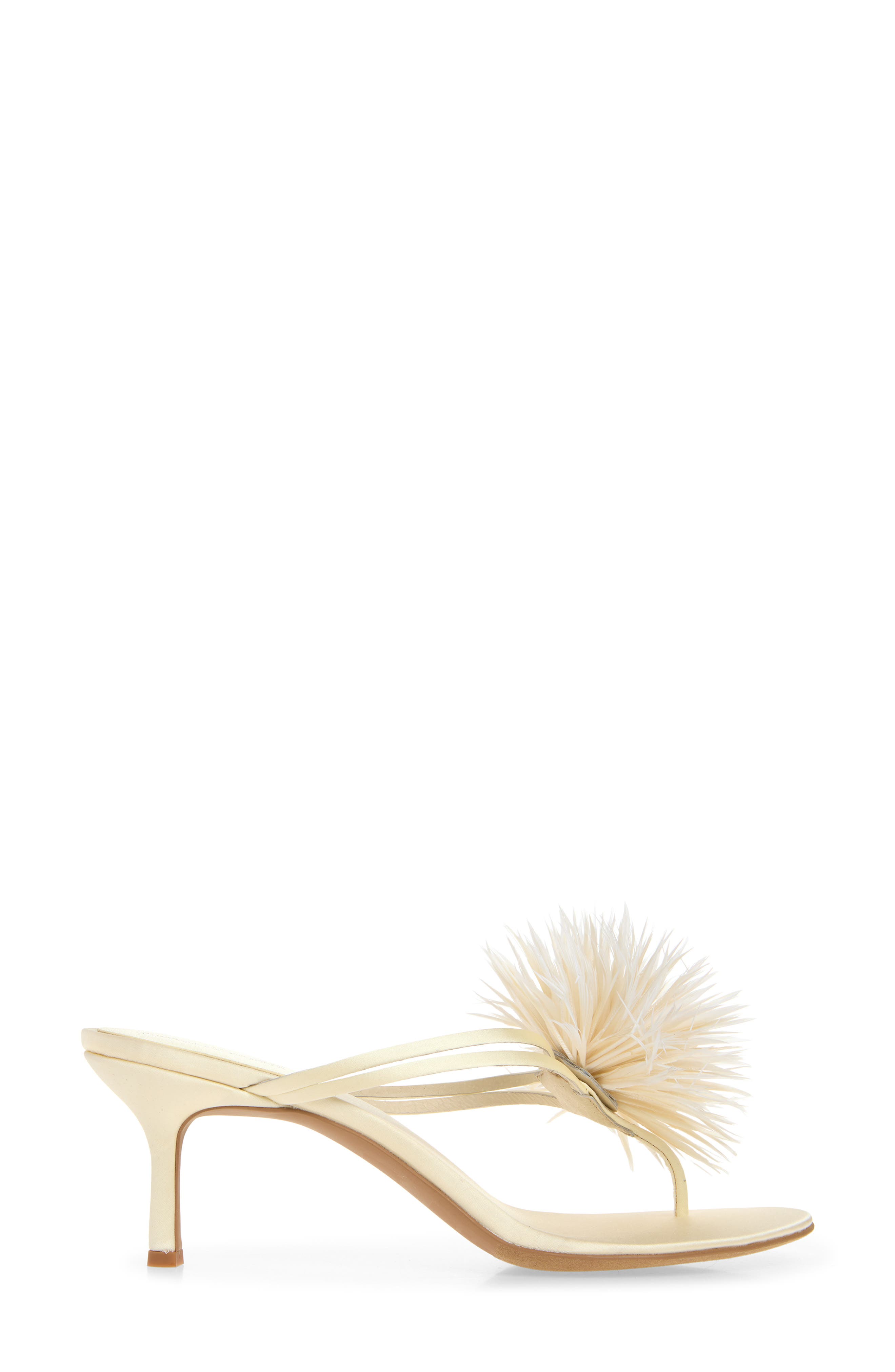 Firework Feather Sandal, Alternate, color, BEIGE SATIN