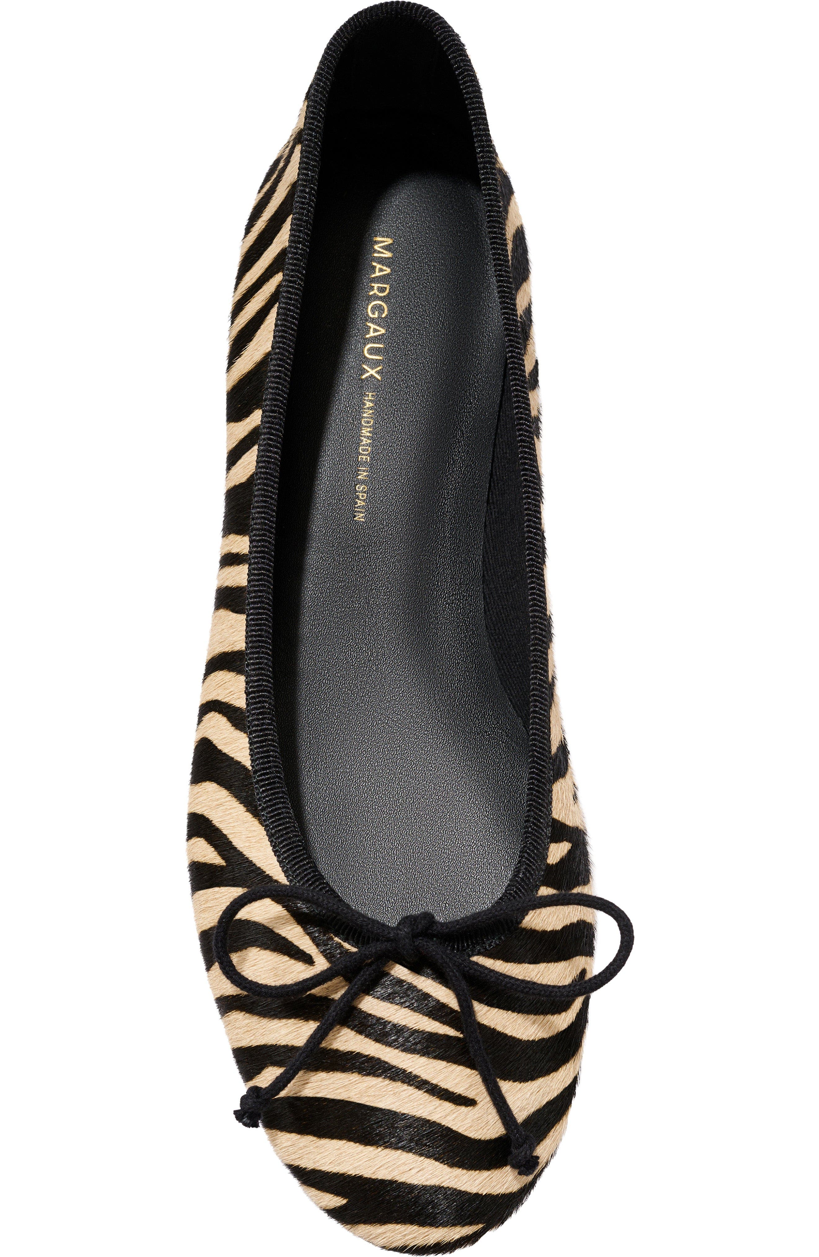 The Demi Flat, Alternate, color, Tan Zebra Haircalf