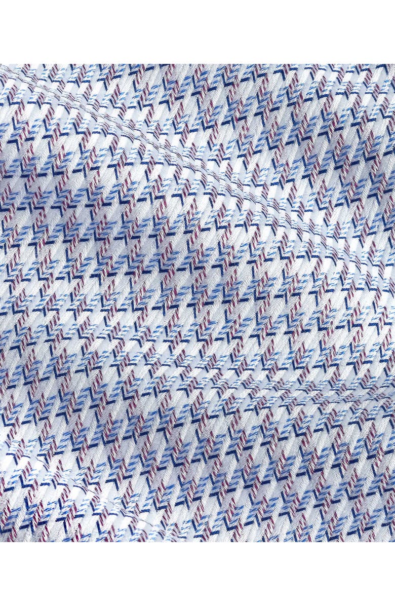 David Donahue Trim Fit Jaspé Check Twill Cotton Dress Shirt, Alternate, color, Blue/ Merlot