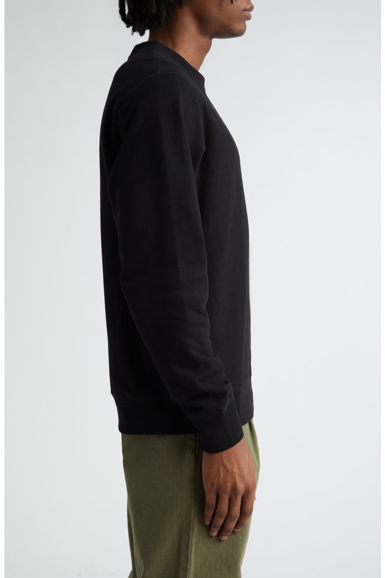Classic French Terry Crewneck Sweatshirt, Alternate, color, BLACK