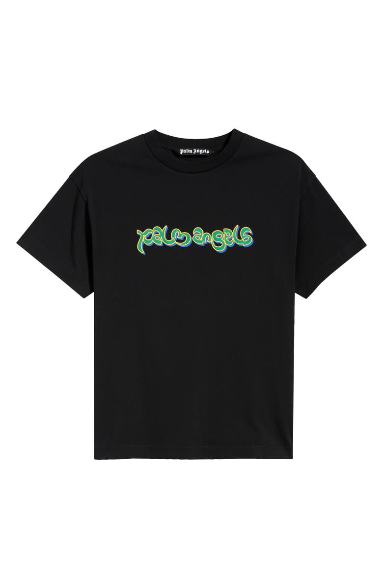 Palm Angels Thai Logo Cotton Graphic T-Shirt, Alternate, color, Black Green