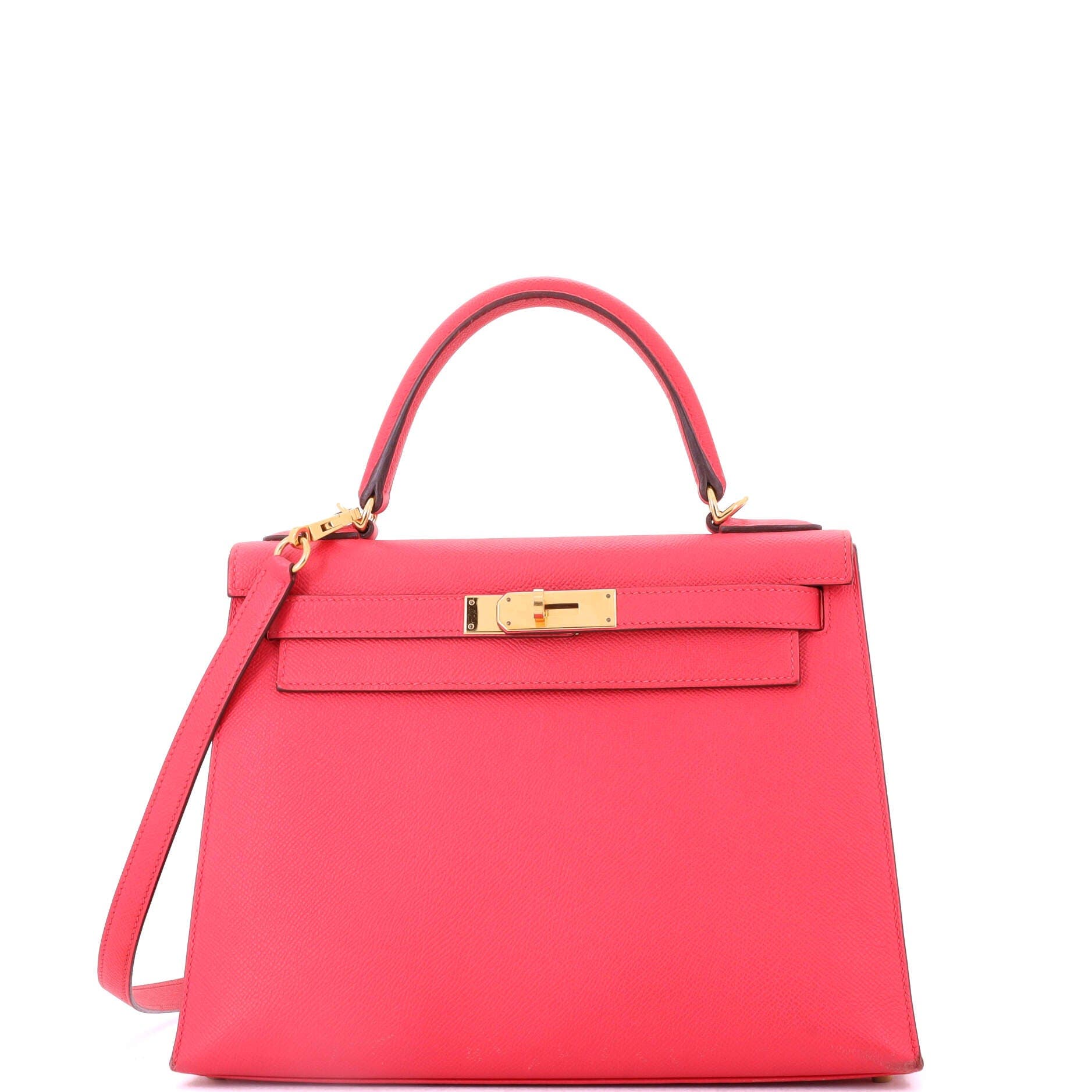Pre-Owned Hermes Kelly Handbag Pink Epsom with Gold Hardware 28, Main, color, 