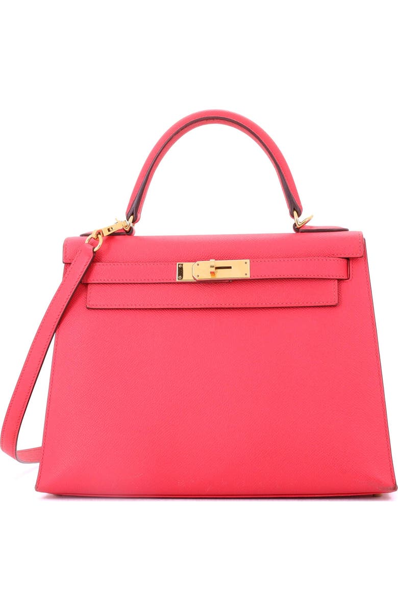 Pre-Owned Hermes Kelly Handbag Pink Epsom with Gold Hardware 28, Main, color,
