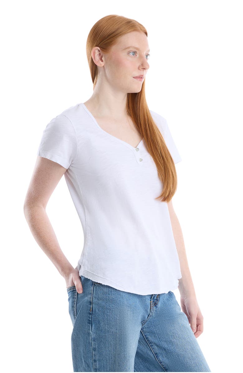Wilt V-Neck Henley Short Sleeve Tee, Alternate, color, White