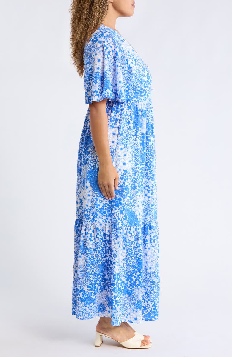 SUGARLIPS Pismo Floral Dress, Alternate, color, White-Blue-Multi