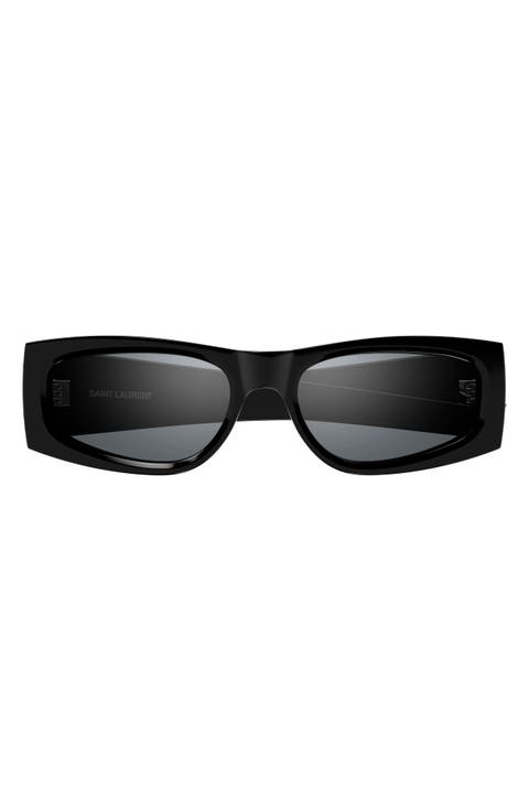 56mm Polarized Rectangular Sunglasses