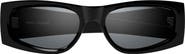 Saint Laurent 56mm Polarized Rectangular Sunglasses