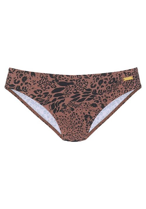 Lascana Leopard Print Bikini Bottom In Brown