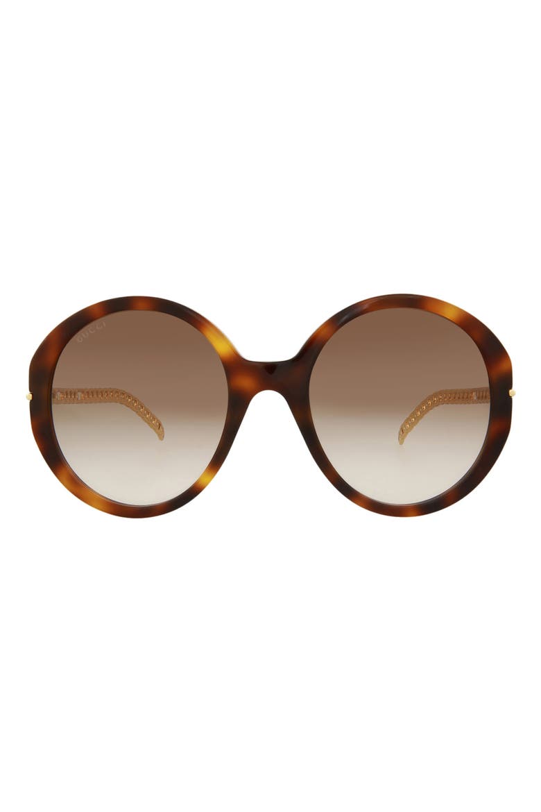 64mm Round Oval Sunglasses, Main, color, HAVANA GOLD BROWN
