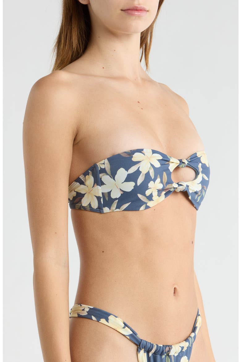 Shelley Floral Knot Bandeau Bikini Top, Alternate, color, FLORAL