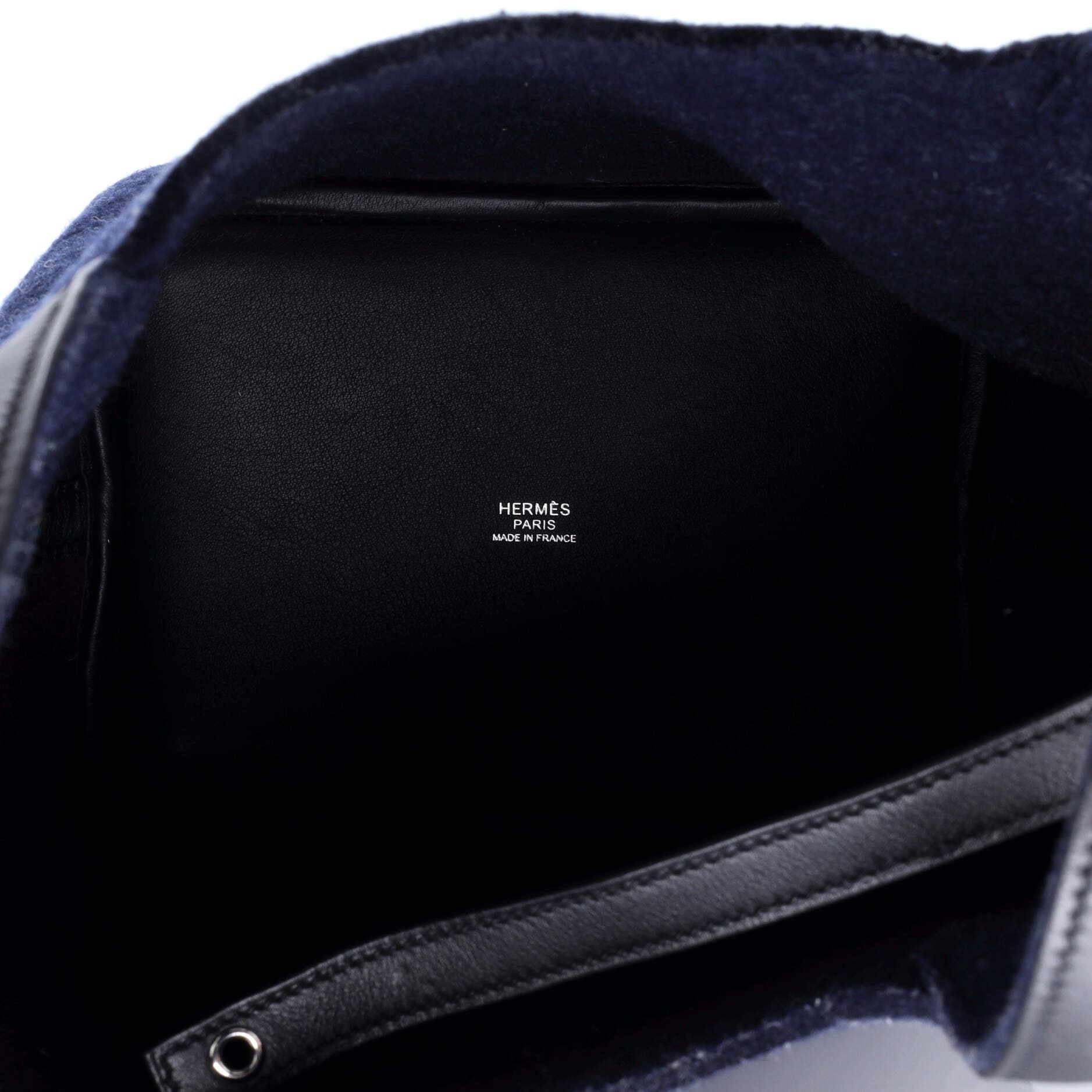 Pre-Owned Hermes Picotin Lock Bag Felt with Leather PM, Alternate, color, Bleu Nuit